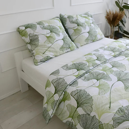 Pościel bawełniana - liście miłorzębu