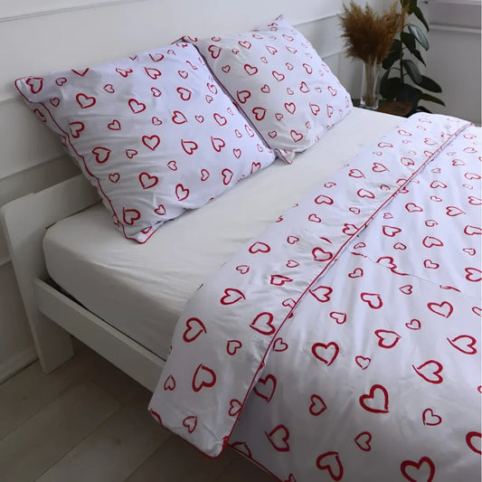 Pościel bawełniana - serduszka