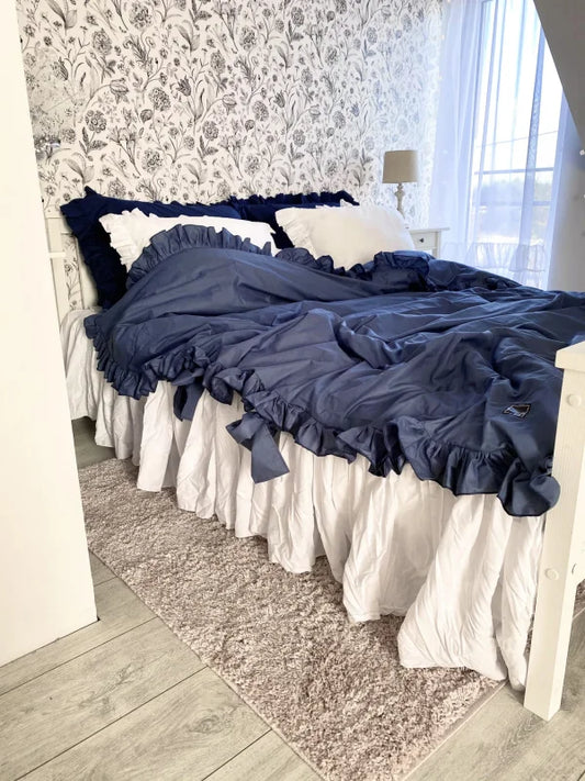 Prześcieradło z falbanką - białe